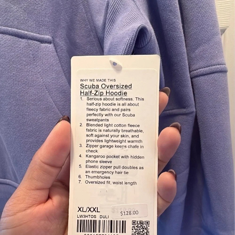 Lululemon Oversized Half Zip Hoodie XL/XXL, NWT
Colorway: Dusty Lilac ๐ - Picture 5 of 5